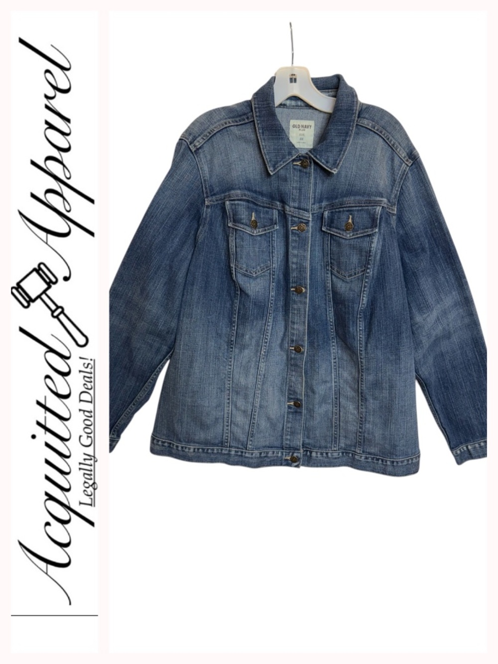 Old Navy Plus Denim Jacket Button Down Front Size 3X